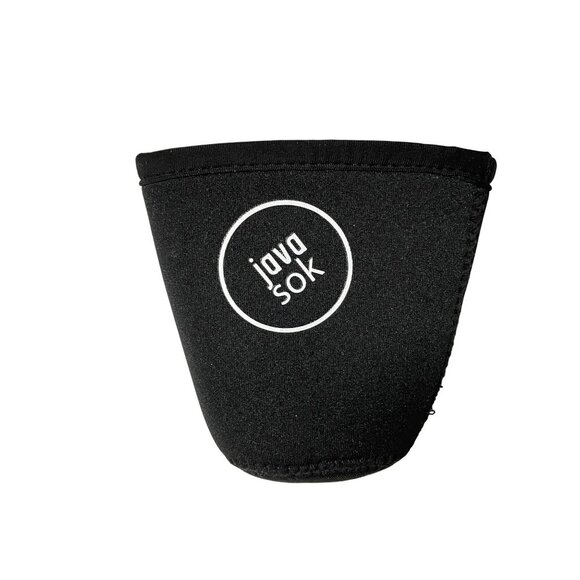 Java Sok Insulated Sleeve Cold Coffee Used Black with White Lettering Reusable S - Picture 1 of 8